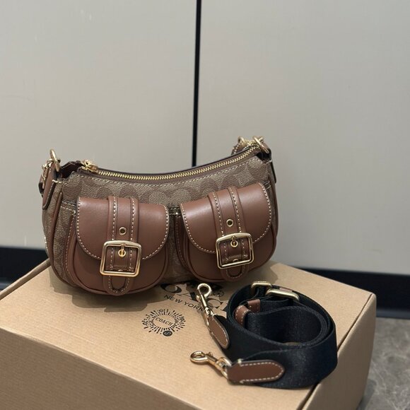 Coach Monogram Double Pocket Underarm Bag - Picture 1 of 7